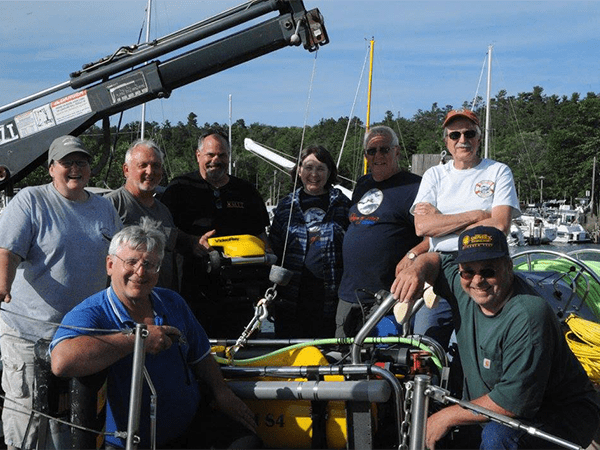 End of the day with the crew of the David Boyd research vessel